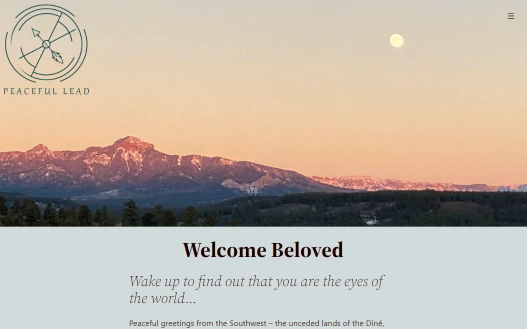 Image of Peaceful Lead's homepage.