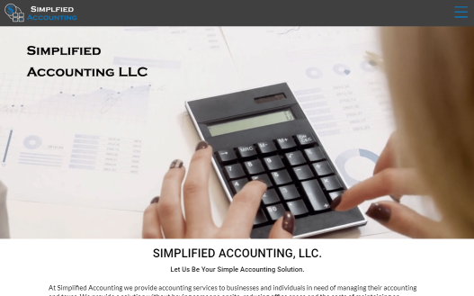 Image of Simplified Accounting's homepage.